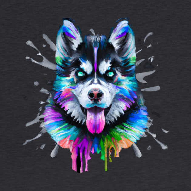 Siberian Husky Happy Dog Colorful Graphic by Furrban